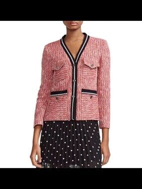 Maje Vivor Red Tweed Blazer Jacket